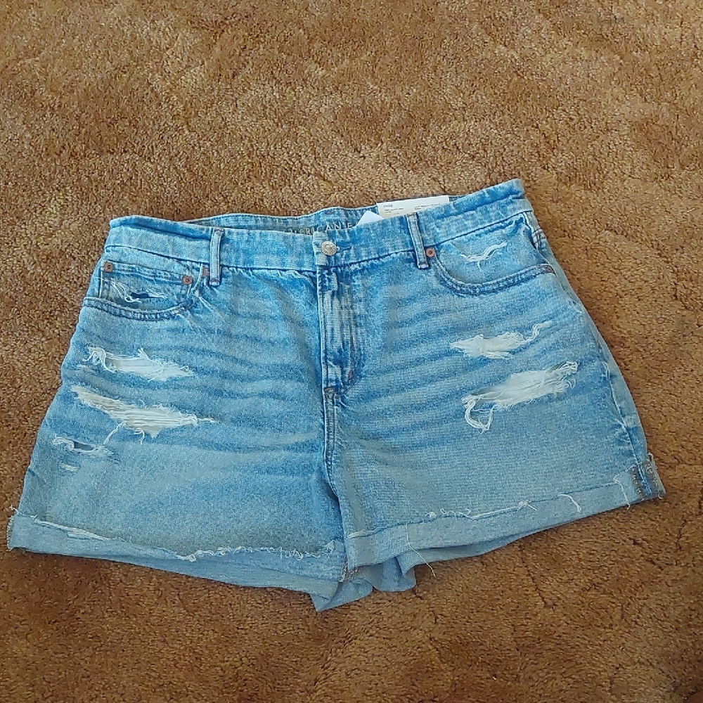 American Eagle Outfitters Light Blue Jean Shorts Curvy Relaxed 33W Strigid